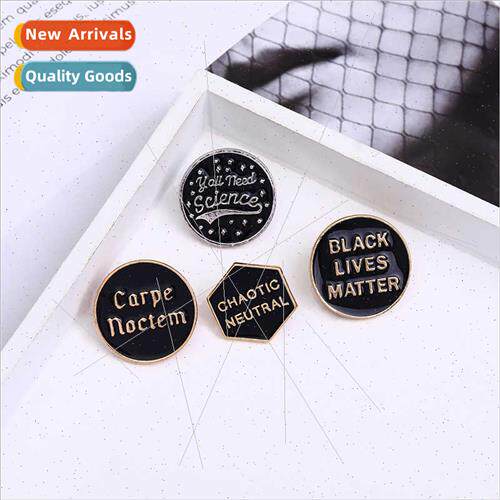 Creative letters micro badge lapel pin alloy oil drop brooch