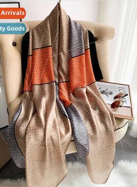 2020 new Korean  summer sunscreen silk scarf female atmosphe