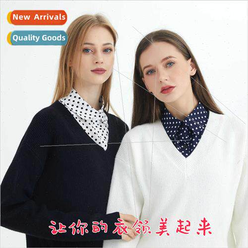 Korean fall winter polka dot collar false collar shirt false