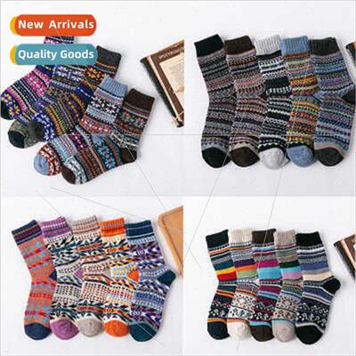 Winter new socks women thickened thick line ethnic rabb wool