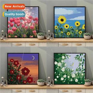 diy oil painting camellia digal oil painting DIY coloring di