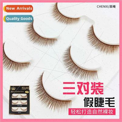 3D False Eyelashes 3D19 Eyelashes in Pairs Long Brown Eyelas