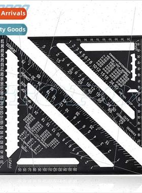 Aluminum alloy triangle ruler 7 inch 12 inch black 90-degree