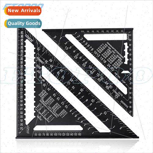 Aluminum alloy triangle ruler 7 inch 12 inch black 90-degree