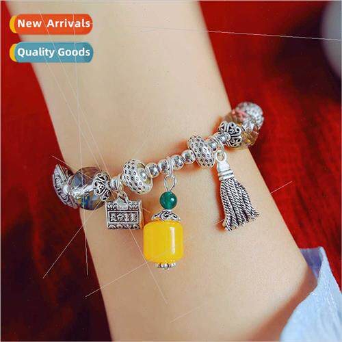 Antique jewelry beaded transparent color crystal bracelet fe