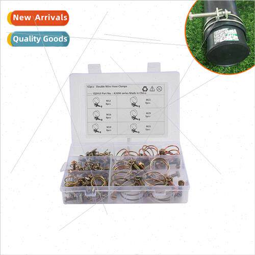 42pcs in box-6 kinds double wire pipe clamps double wire pip