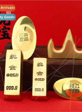 Copper imation gold bar ruler paperweight calligraphy copper