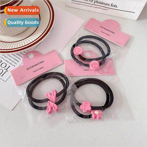 Cute small flowers hair circle Rose red smiley face leather