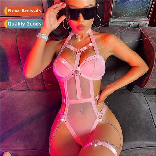 New black mesh metal chain wh molded onePCS sexy erotic ling