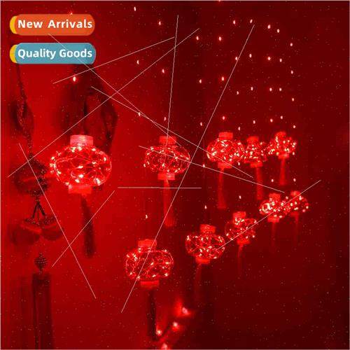 Led red lanterns full stars balcony courtyard Spring Festiva