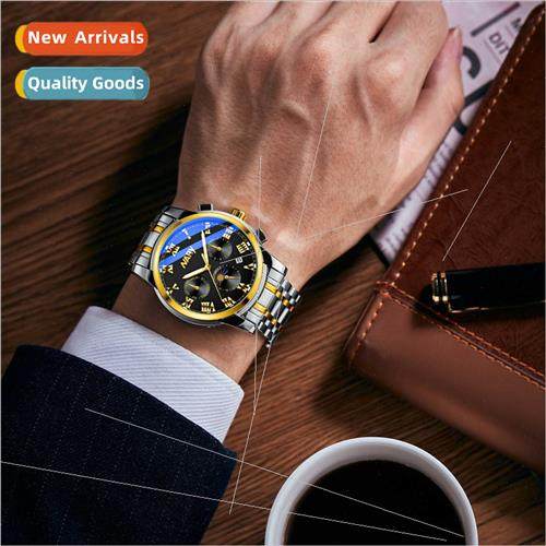 Men Watch Multifunction Sun Moon Stars Dial Automatic Mechan