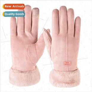 Autumn winter women gloves touch screen warm padded thickene