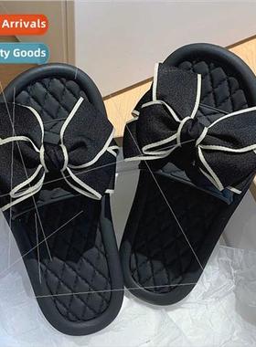 Sweet cool outside wear soft flat bottom bow beach sandals s