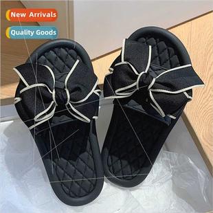 bottom outside sandals beach bow flat soft wear cool Sweet