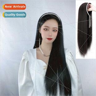 Europe wig women long rhinestone fringe hair band wig one-pi