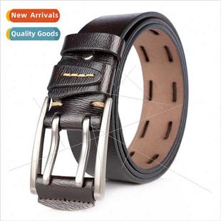 Bully cowhide men belt casual belt fashion double pin buckle
