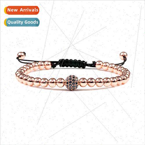 woven zirconia copper beads bracelet fashion creative person