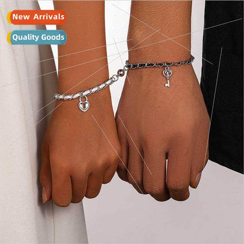 Europe minimalist niche new love lock key black whe couple l