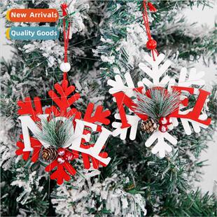 New Christmas decorations Christmas wooden snowflakes hangin