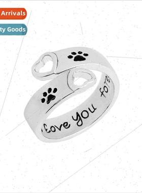 New letter I will love you ever love heart dog claw openwork