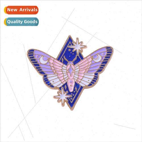 Purple Butterfly Brooch Moon God Messenger Metal Animal Badg