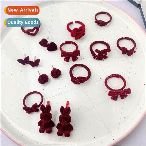 2013 fall winter retro bow flocking ring tide female cute sw