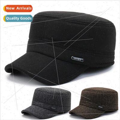 Middle-aged men warm padded hat fall winter fashion flat cap