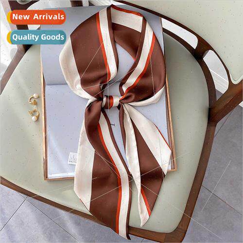 New Korean fashion decorative thin narrow long silk scarf fe