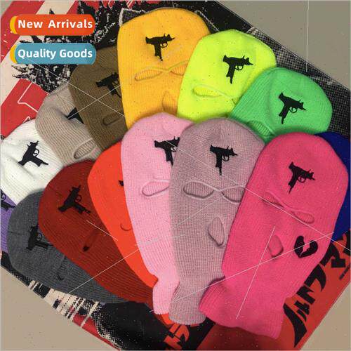 Winter Yuanbao needle three holes knted cap embroidery wool