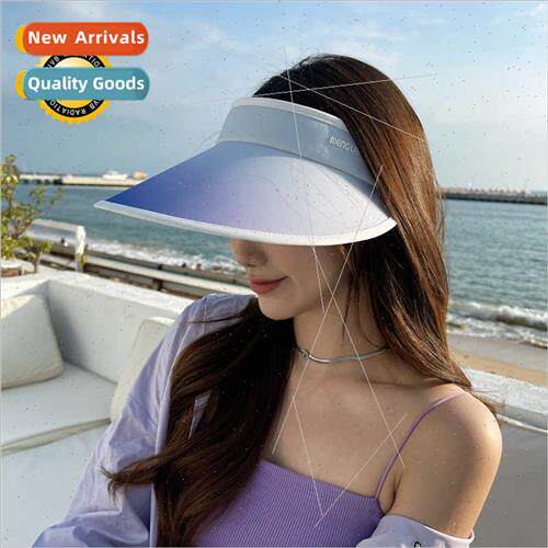 Japanese UV gradient hollow top hat female spring summer out