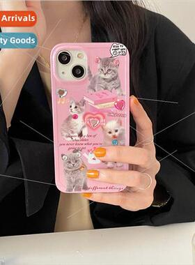Cartoon girl powder bottom sticker drilling cat 适用 iPhone1