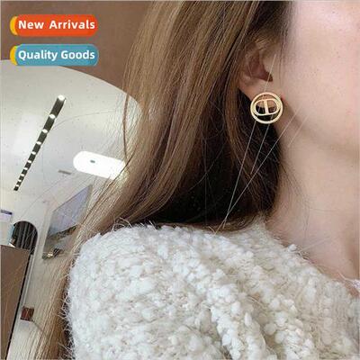 CD simple earrings female circle earrings cold wind ear jewe