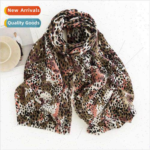 Englretro colorful leopard print scarf spring autumn new fau