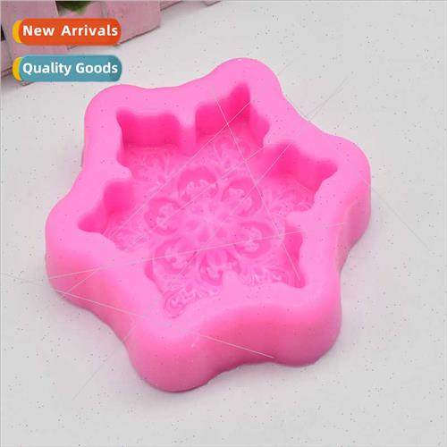 DIY Baking Snowflake Handmade Soap Food Grade licone Mould F