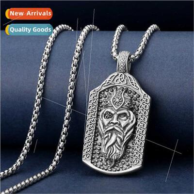 Nordic Mythological Odinavia Viking Amulet Necklace Men Euro