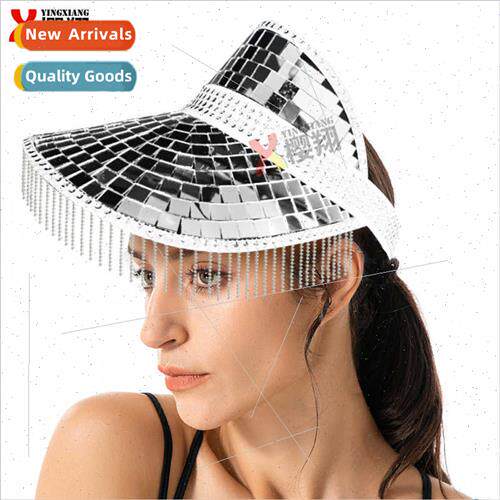 Mirror sun hat female summer sun hat tassel diamonds anti-ul