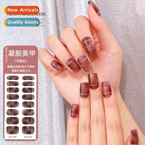Gel nail art stickers UV semi-curing nail stickers 3d hot go