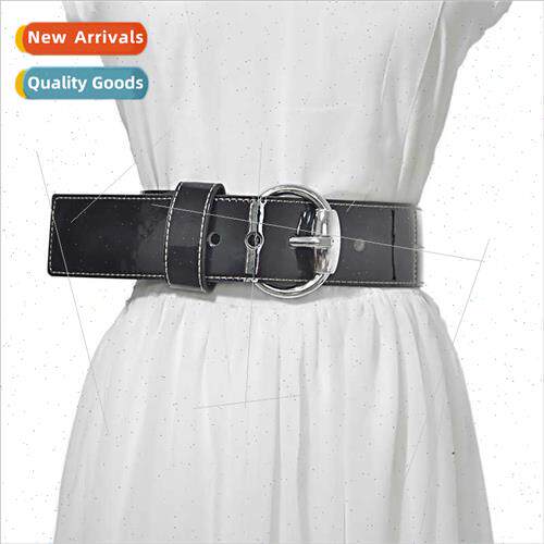 Women wide belt ladies large buckle head versatile bare body