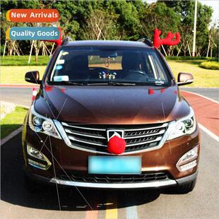 Christmas decorations red car large antlers window clips red