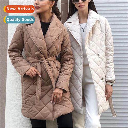 欧美中长棉衣棉服外套女 warm parkas winter jacket coat women