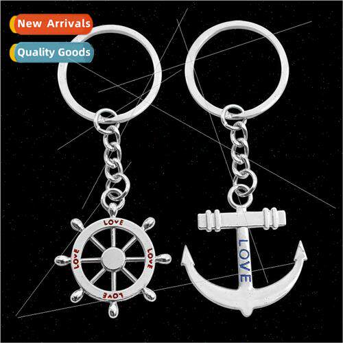 Europe creative jewelry fashion letters Love boat rudder anc