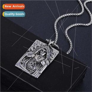 Halloween Skull Necklace Square Men Europe che Dark Pendant