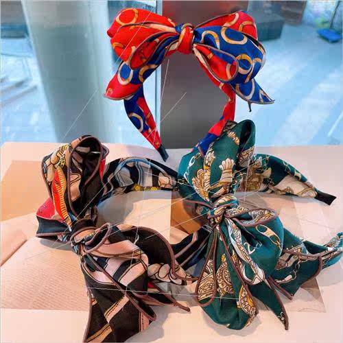 retro chain Europe abstract multi-layer bow fairy hair bands