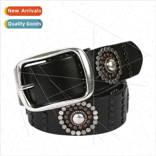 Punk rivets men women belt Neutral ins wind belt retro