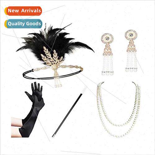 1920s Gatsby Bachelorette Party Set Decoration Feather Headd