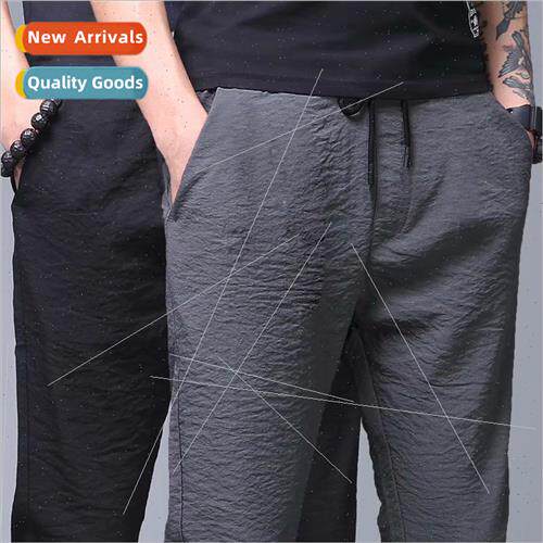 Ice silk breathable summer thin casual pants men loose big y