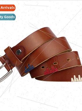 Japan hand-stched line thin belt women hand-woven versatile