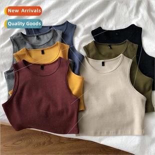 top new retro stch waist Summer high crop ladies slimming