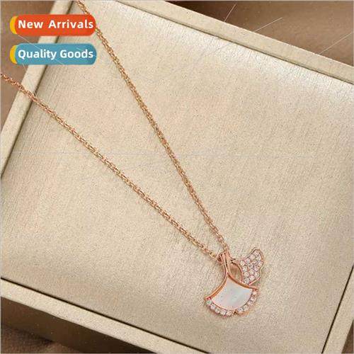 Fashion three lives have apricot ginkgo leaf necklace women