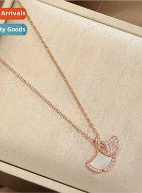 Fashion three lives have apricot ginkgo leaf necklace women